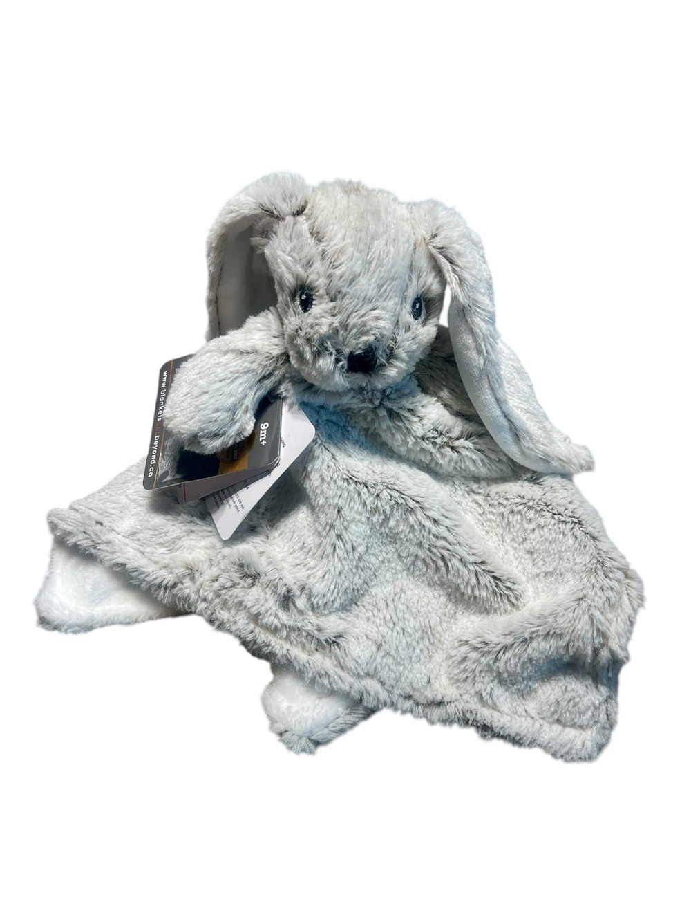 Blankets & Beyond Frosted Gray Bunny Lovey Security Blanket Plush NWT Toy Baby